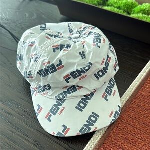 Fendi White and Black Logo Hat